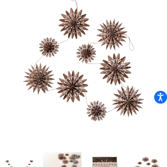 New Creative Co-op snowflake garland Kraft paper - Picture 2 of 3